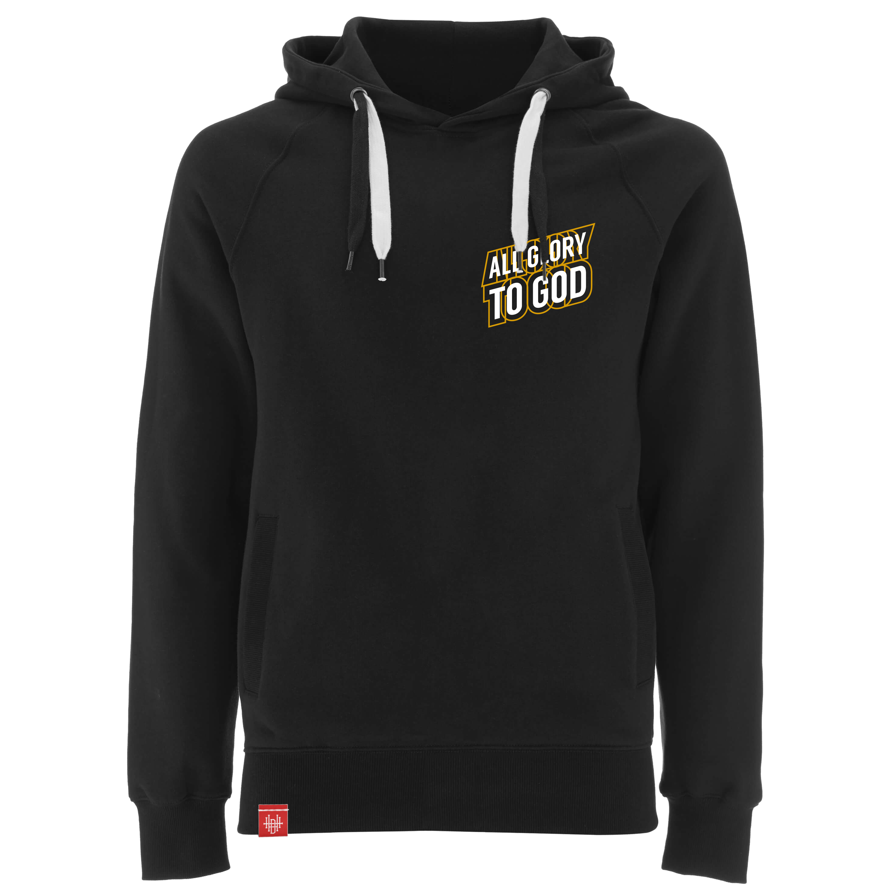 Hoodie – All glory to god – schwarz