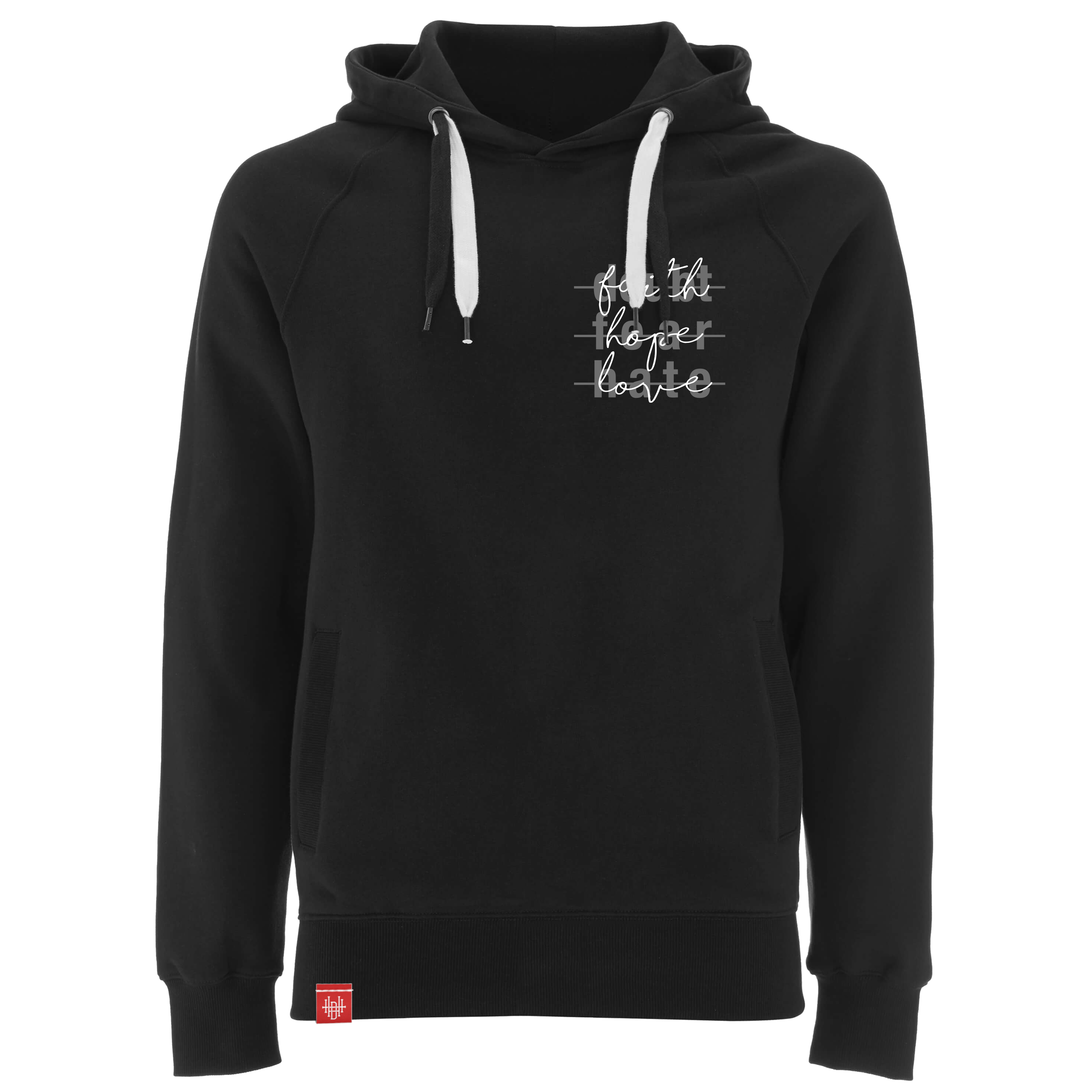 Hoodie – Hope over fear – schwarz